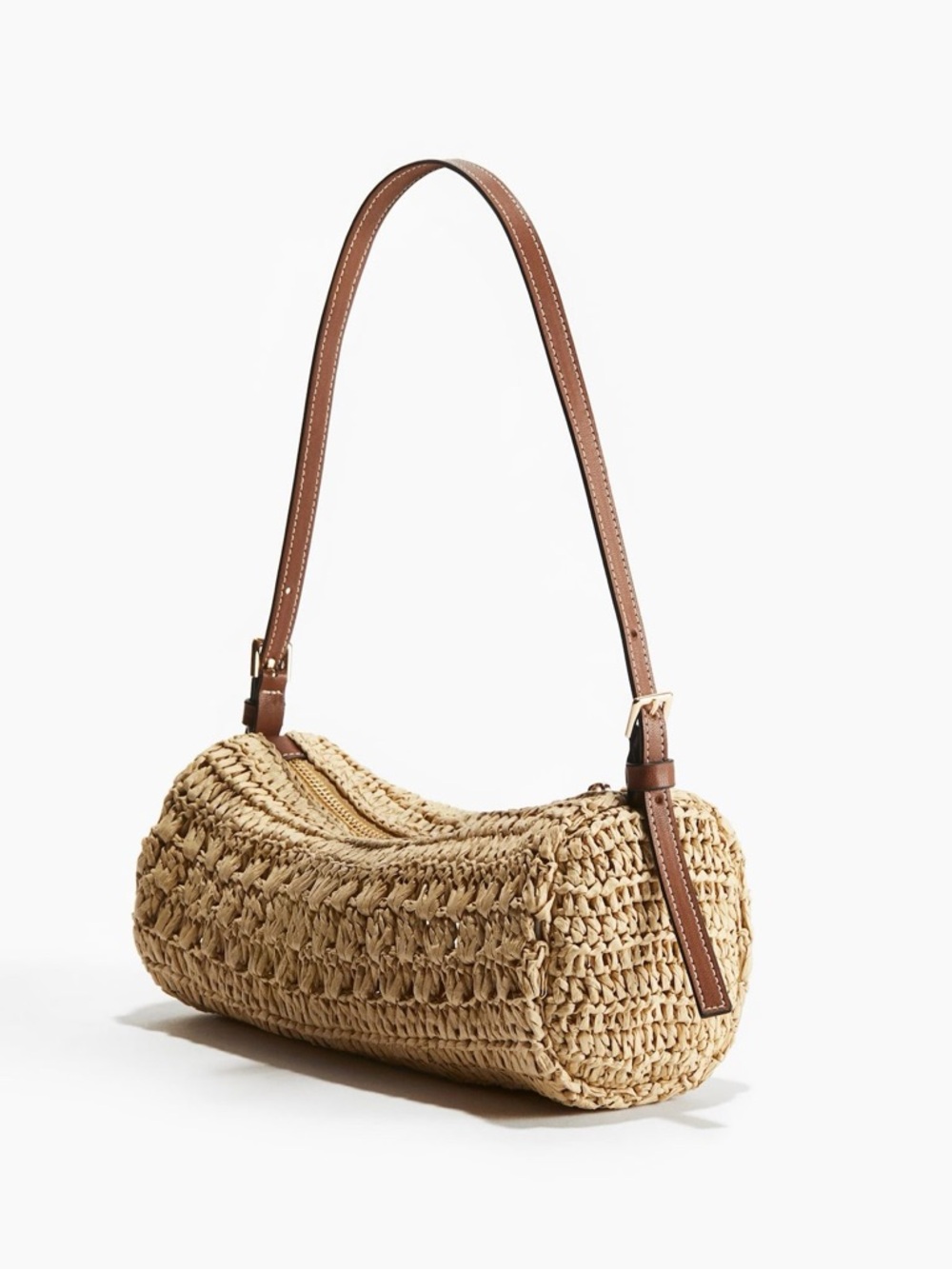 Rare H&M Braided Paper Straw Tubular Shoulder Bag